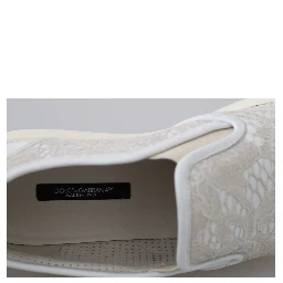 White Leather Lace Slip On Loafers Shoes