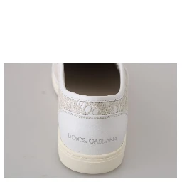 White Leather Lace Slip On Loafers Shoes