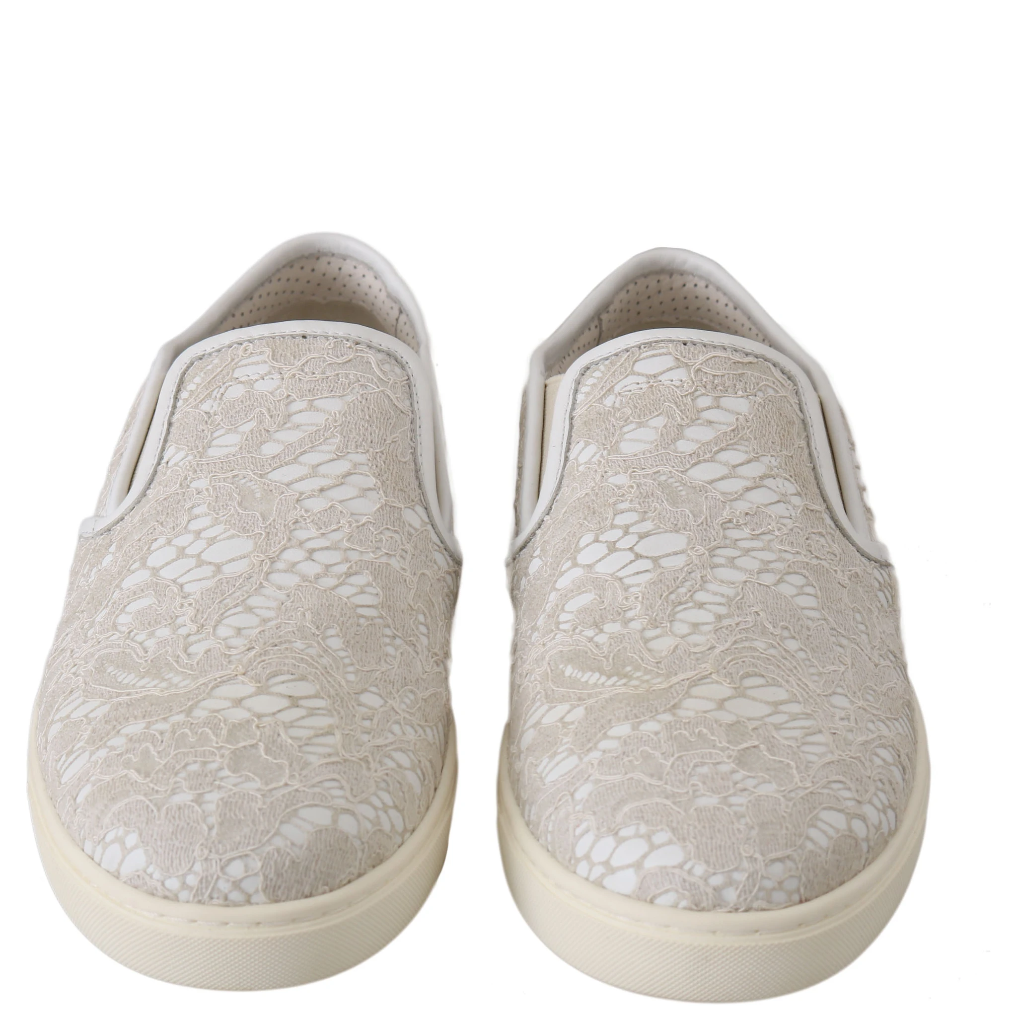 White Leather Lace Slip On Loafers Shoes