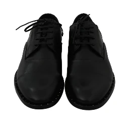 Black Leather Derby Formal Shoes
