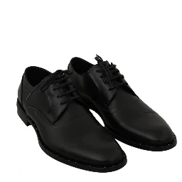 Black Leather Derby Formal Shoes