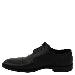 Black Leather Derby Formal Shoes