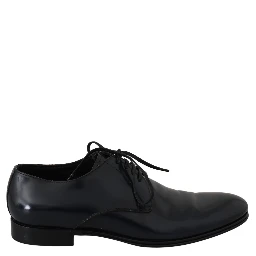 Blue Leather Dress Derby Formal Mens Shoes