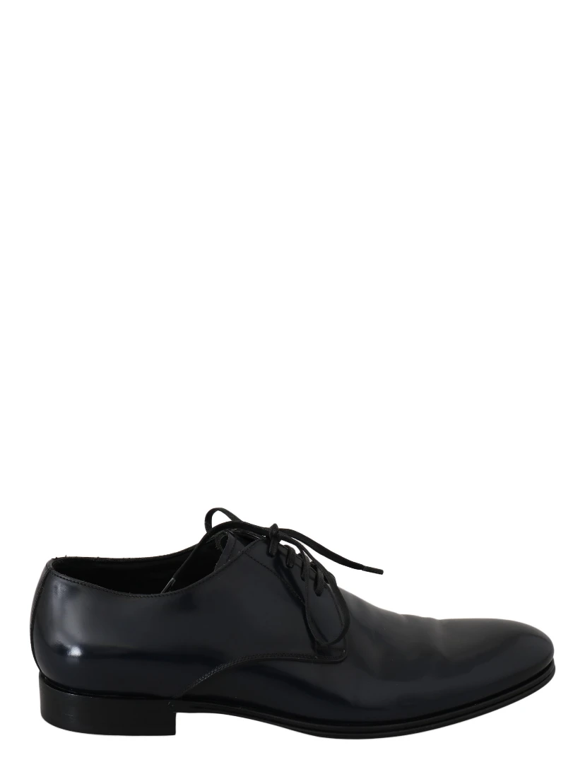 Blue Leather Dress Derby Formal Mens Shoes