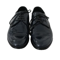 Blue Leather Dress Derby Formal Mens Shoes