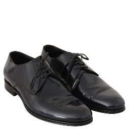 Blue Leather Dress Derby Formal Mens Shoes