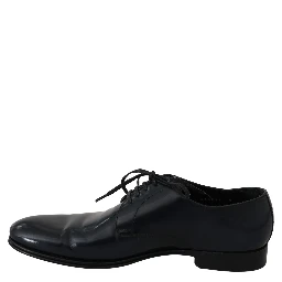 Blue Leather Dress Derby Formal Mens Shoes