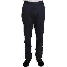 Two Piece 3 Button Cotton Blue Solid Suit