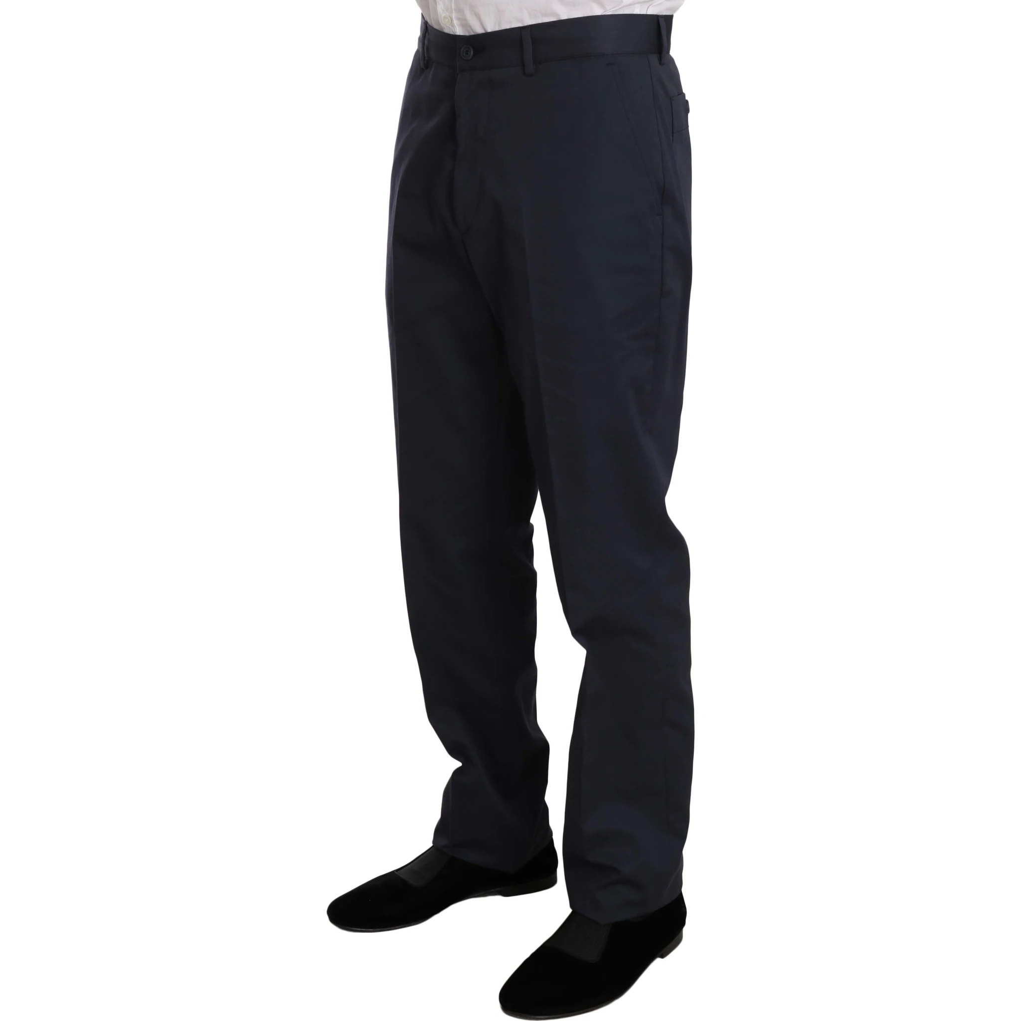 Two Piece 3 Button Cotton Blue Solid Suit