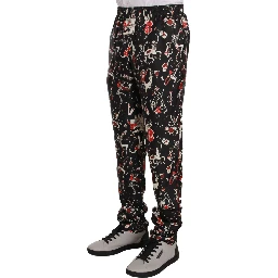Red Musical Instrument Print Sleepwear Pants