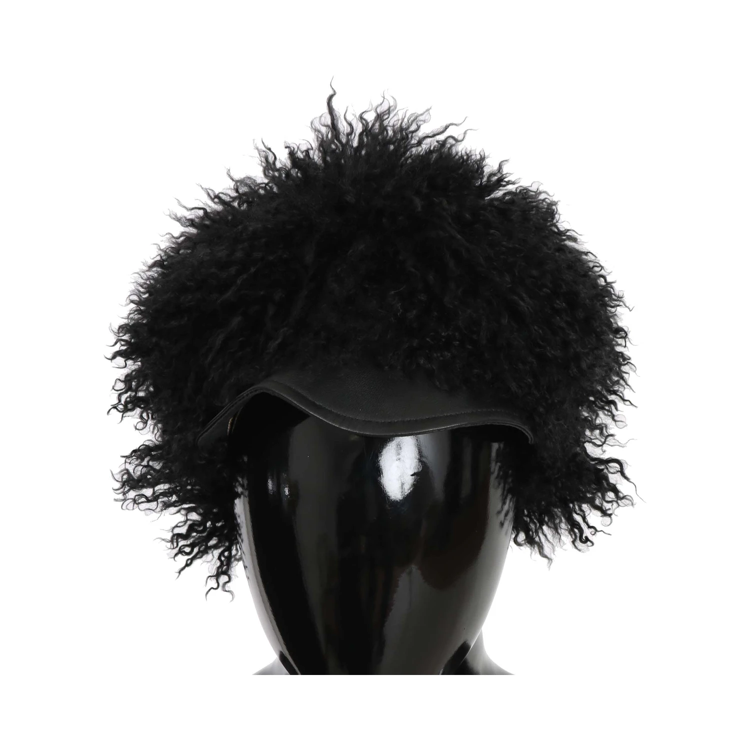 Black Tibet Lamb Fur Leather Gatsby Hat