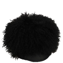 Black Tibet Lamb Fur Leather Gatsby Hat