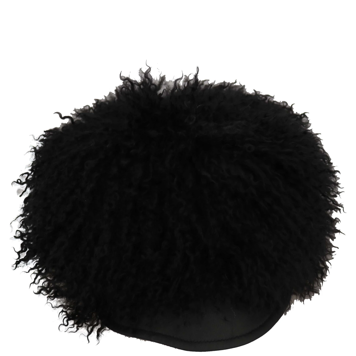 Black Tibet Lamb Fur Leather Gatsby Hat