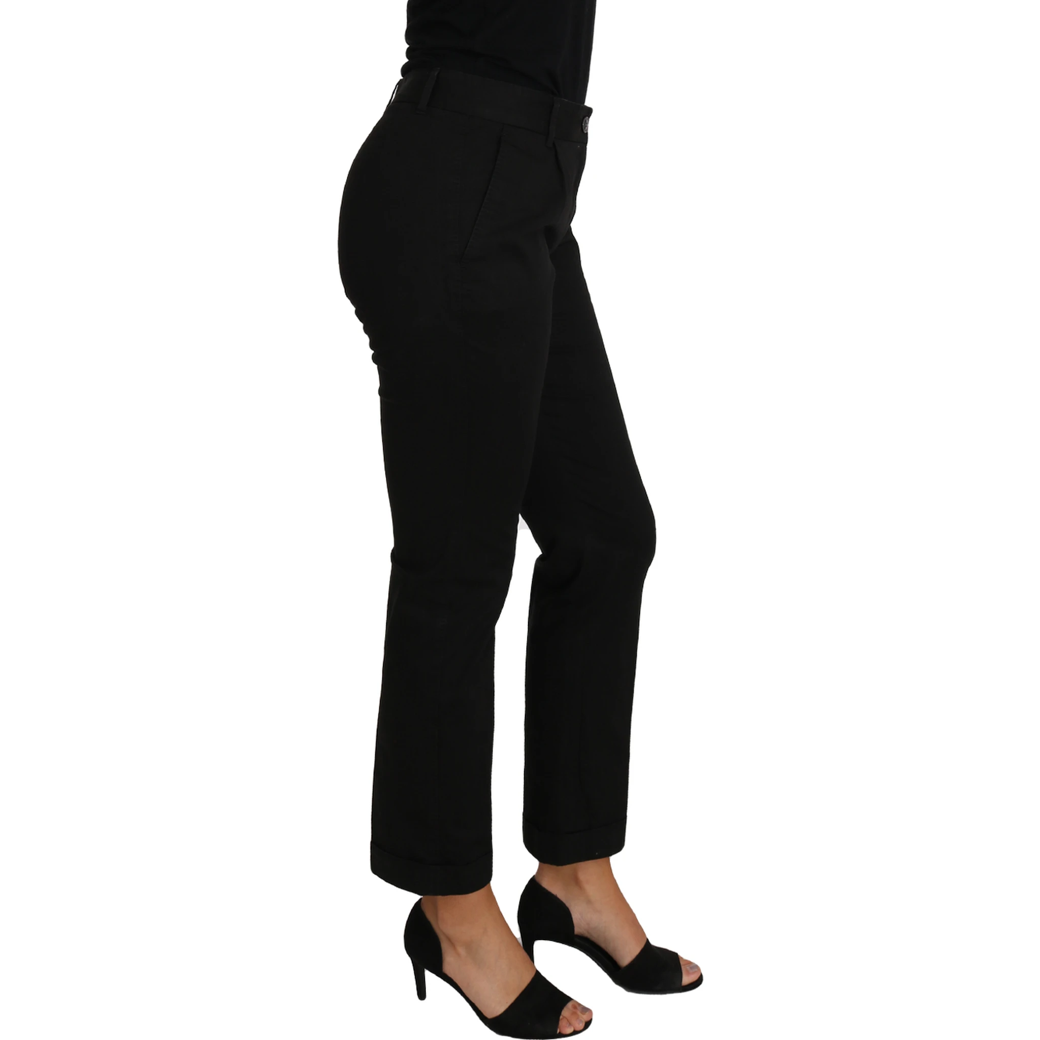 Black Dress Cropped Straight Straight Pants