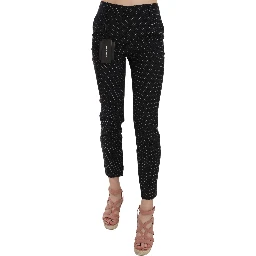 Polka Dot Slim Capri Trousers Tapered Pants