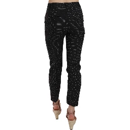 Polka Dot Slim Capri Trousers Tapered Pants