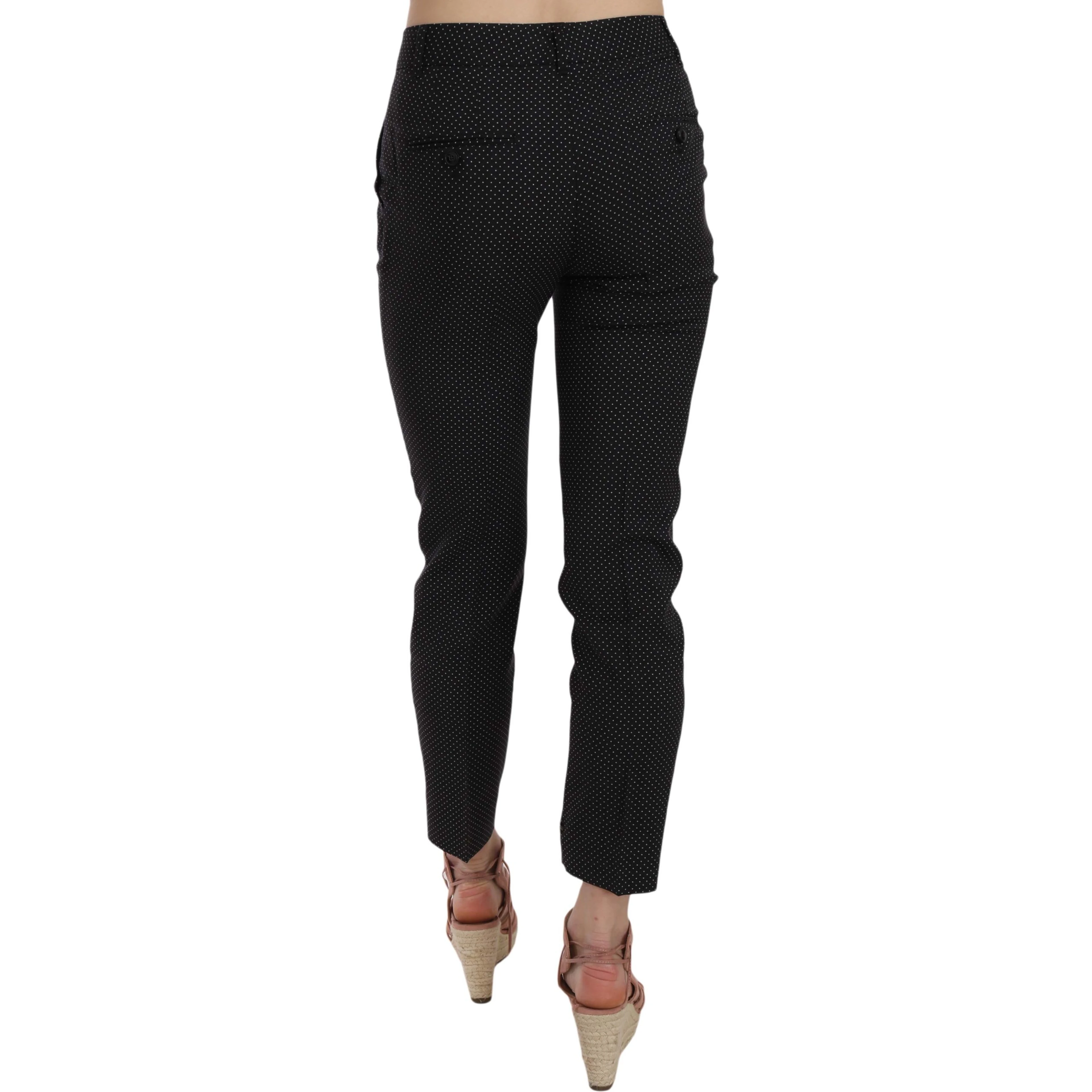 Polka Dot Slim Capri Trousers Tapered Pants