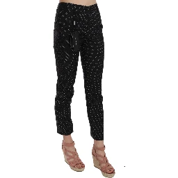 Polka Dot Slim Capri Trousers Tapered Pants