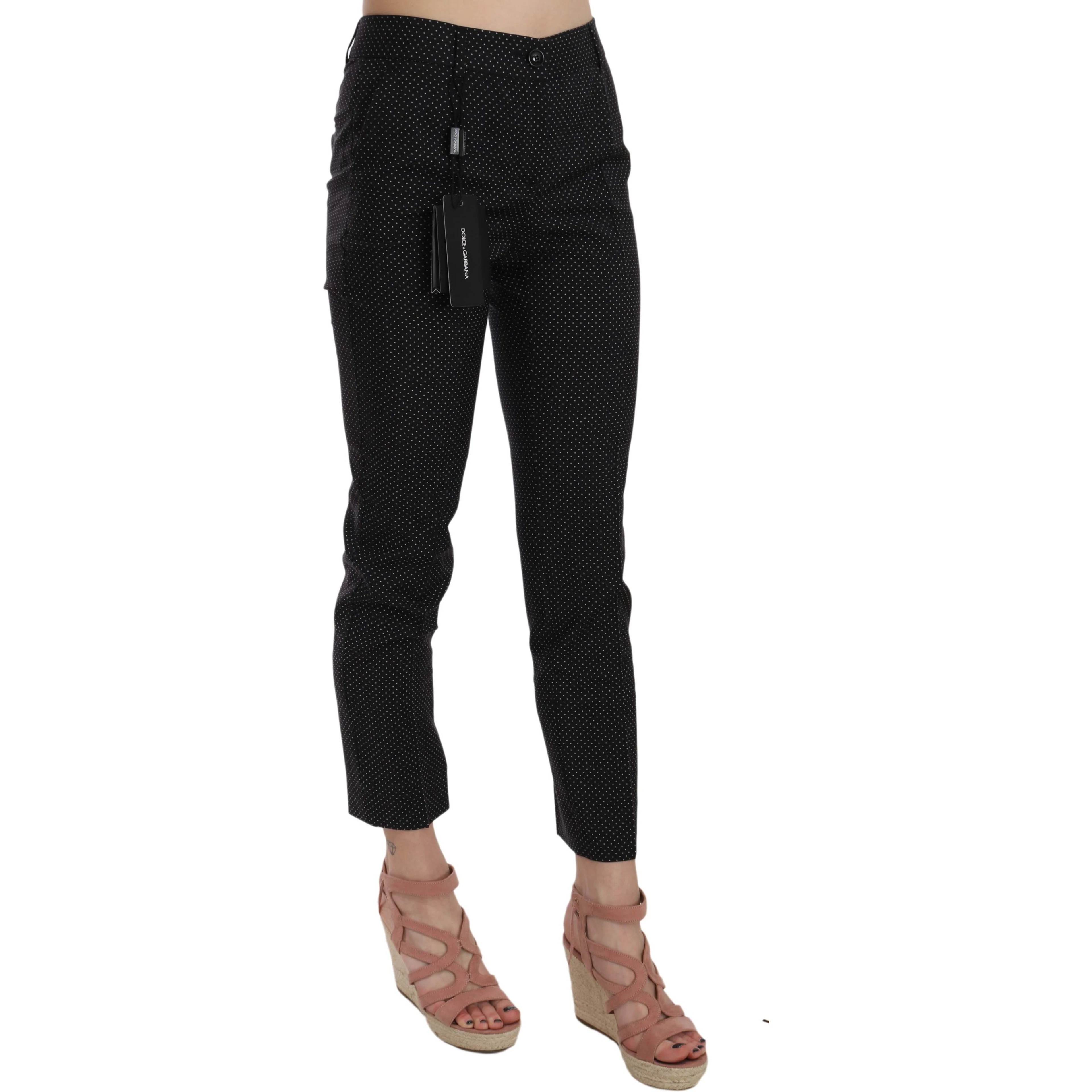 Polka Dot Slim Capri Trousers Tapered Pants