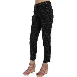 Polka Dot Slim Capri Trousers Tapered Pants