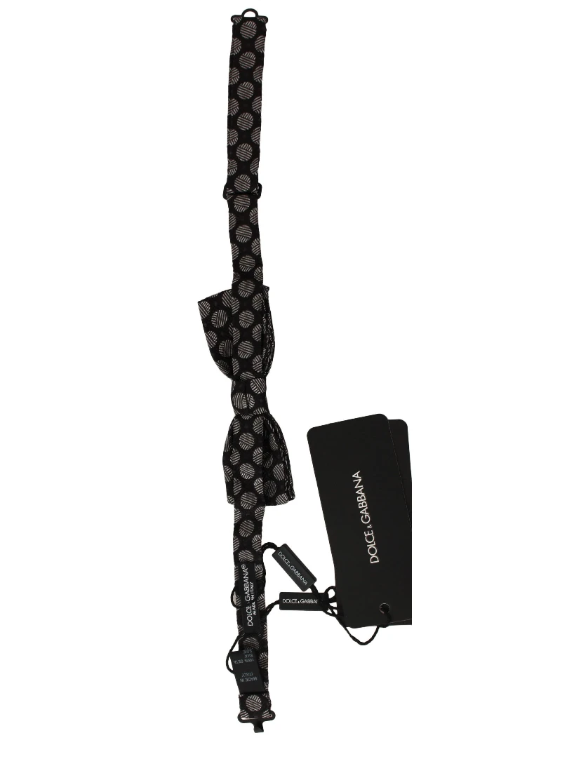 Brown Silk Polka Dot Jacquard Men  Bow Tie Papillon