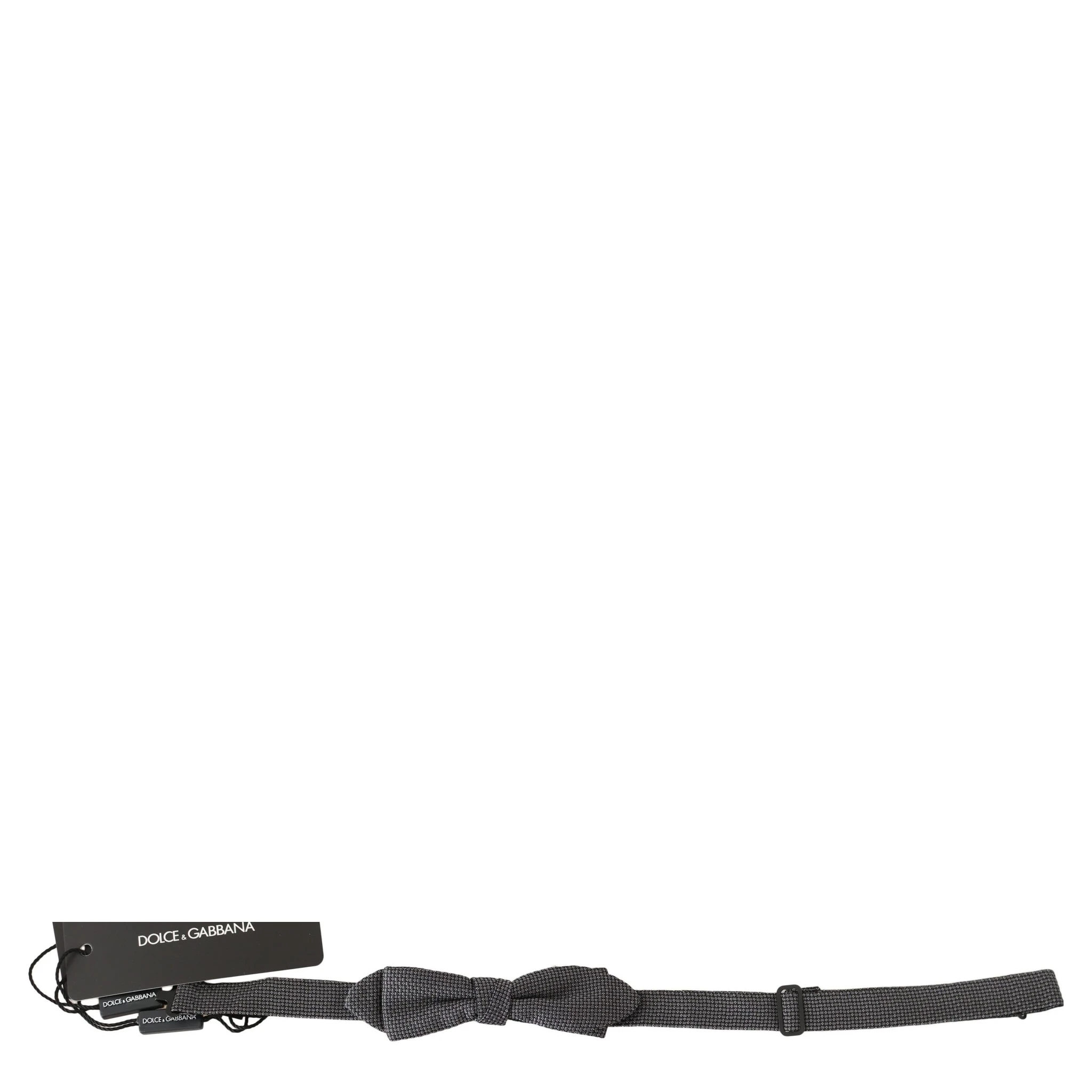 Gray Patterned Silk Adjustable Neck Bow Tie Papillon