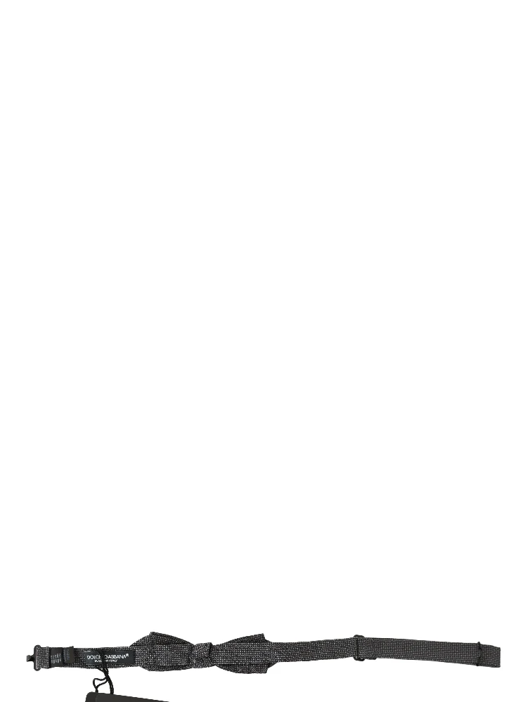 Gray Patterned Silk Adjustable Neck Bow Tie Papillon alternative