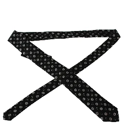 Black 100% Silk Floral Print Print Classic Tie
