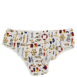 Underwear Sailor Print Silk Bottoms