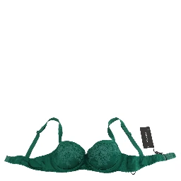 Green Silk Stretch Floral Lace Bra Underwear