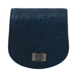 Blue Leather Holder Pocket Condom Case
