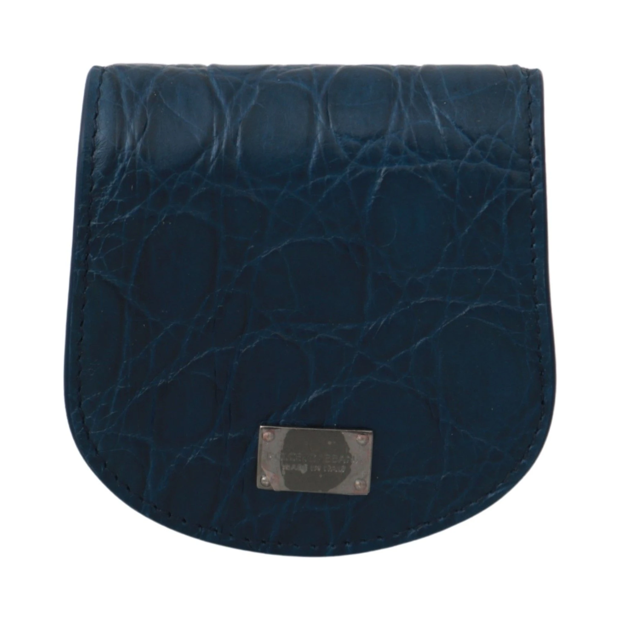 Blue Leather Holder Pocket Condom Case