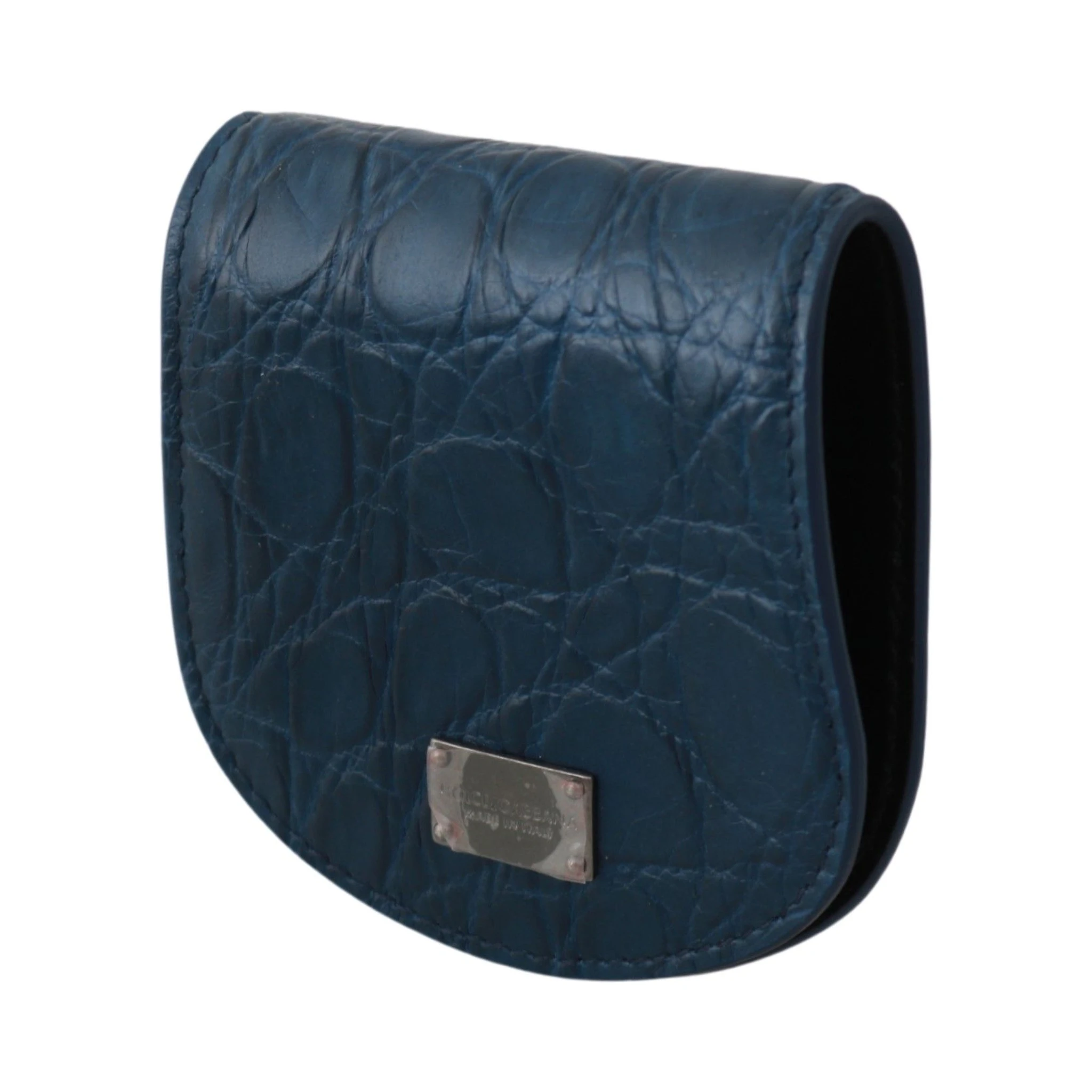 Blue Leather Holder Pocket Condom Case