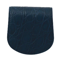 Blue Leather Holder Pocket Condom Case