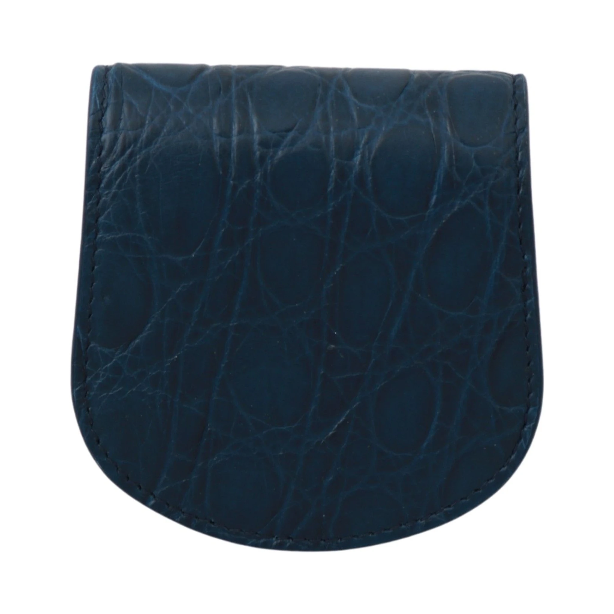 Blue Leather Holder Pocket Condom Case