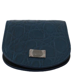 Blue Leather Holder Pocket Condom Case