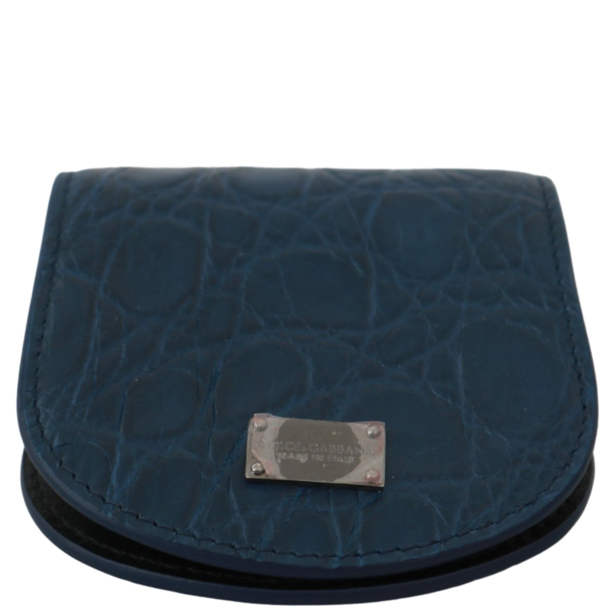 Blue Leather Holder Pocket Condom Case
