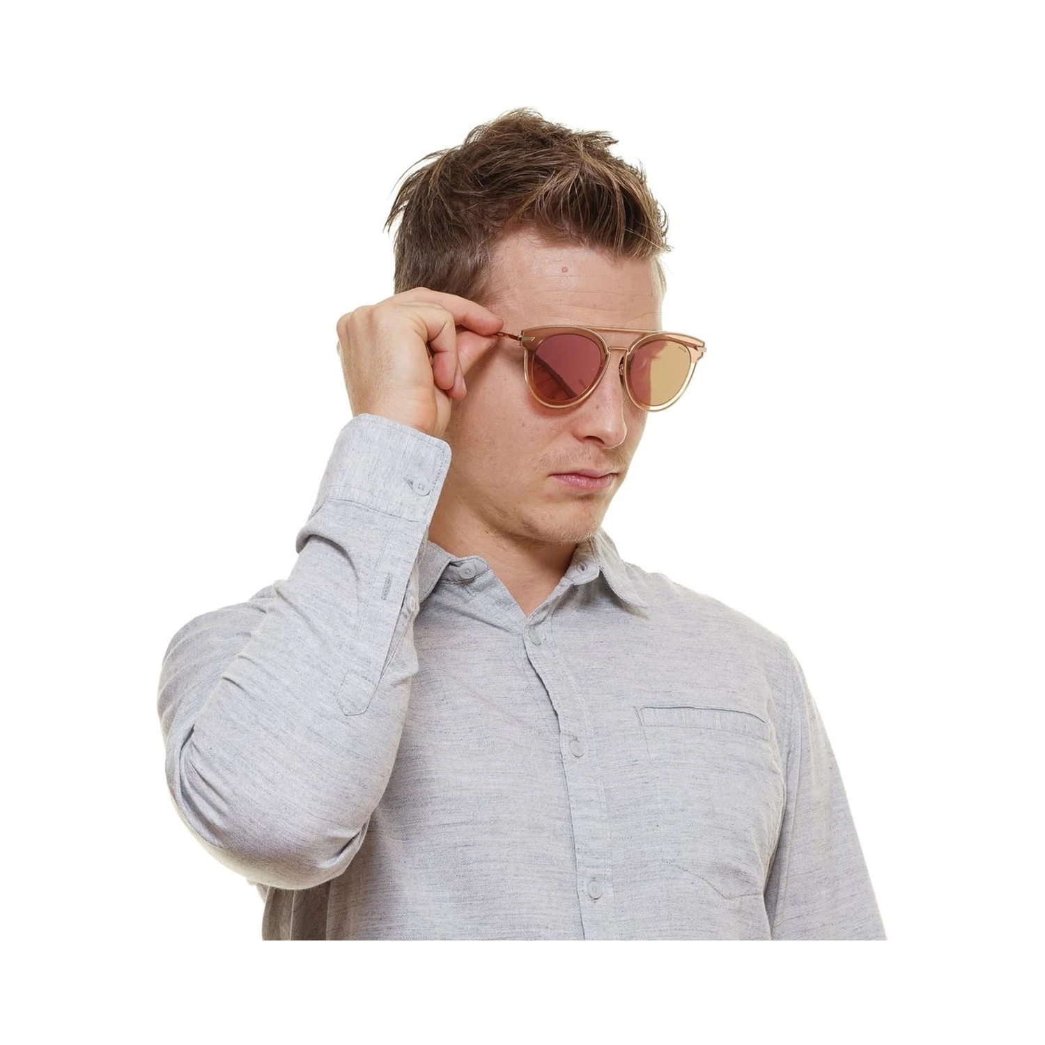 Rose Gold Metal & Plastic Sunglasses