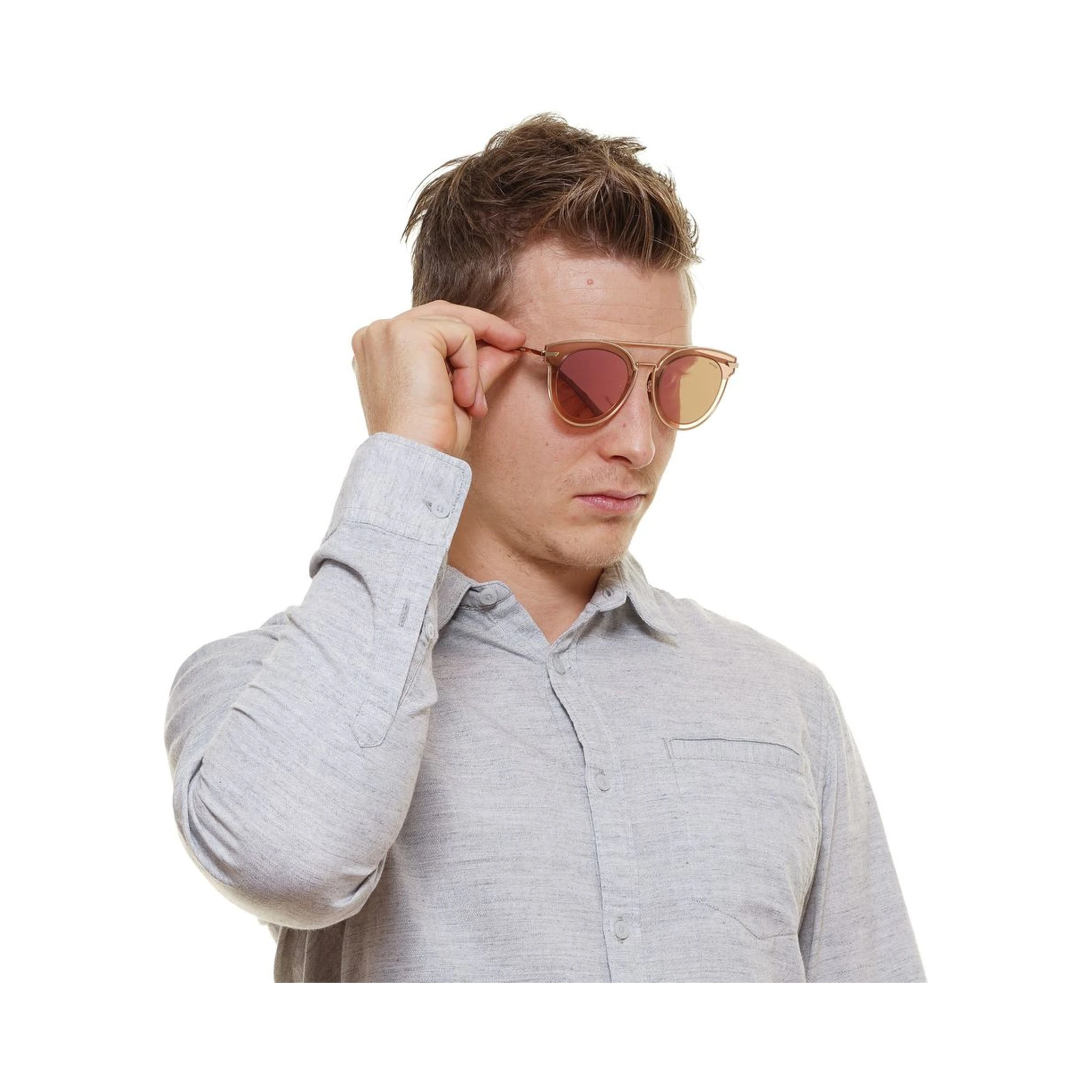 Rose Gold Metal & Plastic Sunglasses