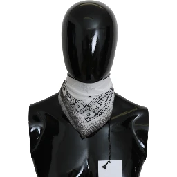 White Printed Bandana Cotton Scarf