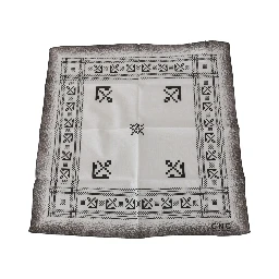 White Printed Bandana Cotton Scarf