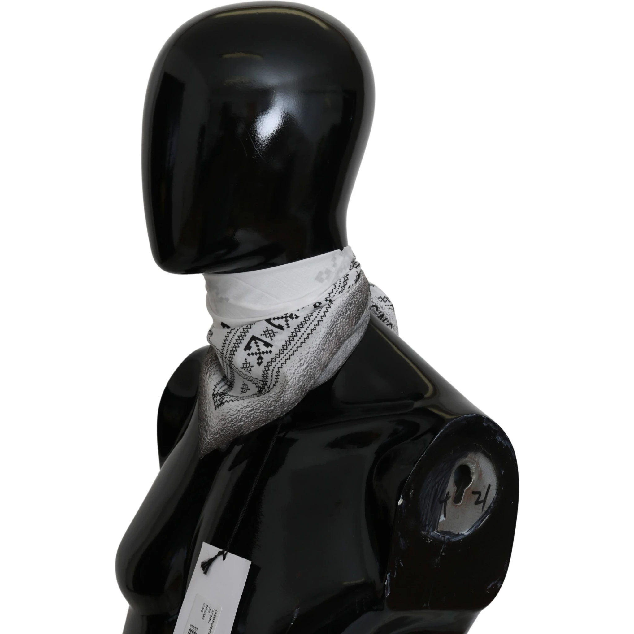 White Printed Bandana Cotton Scarf