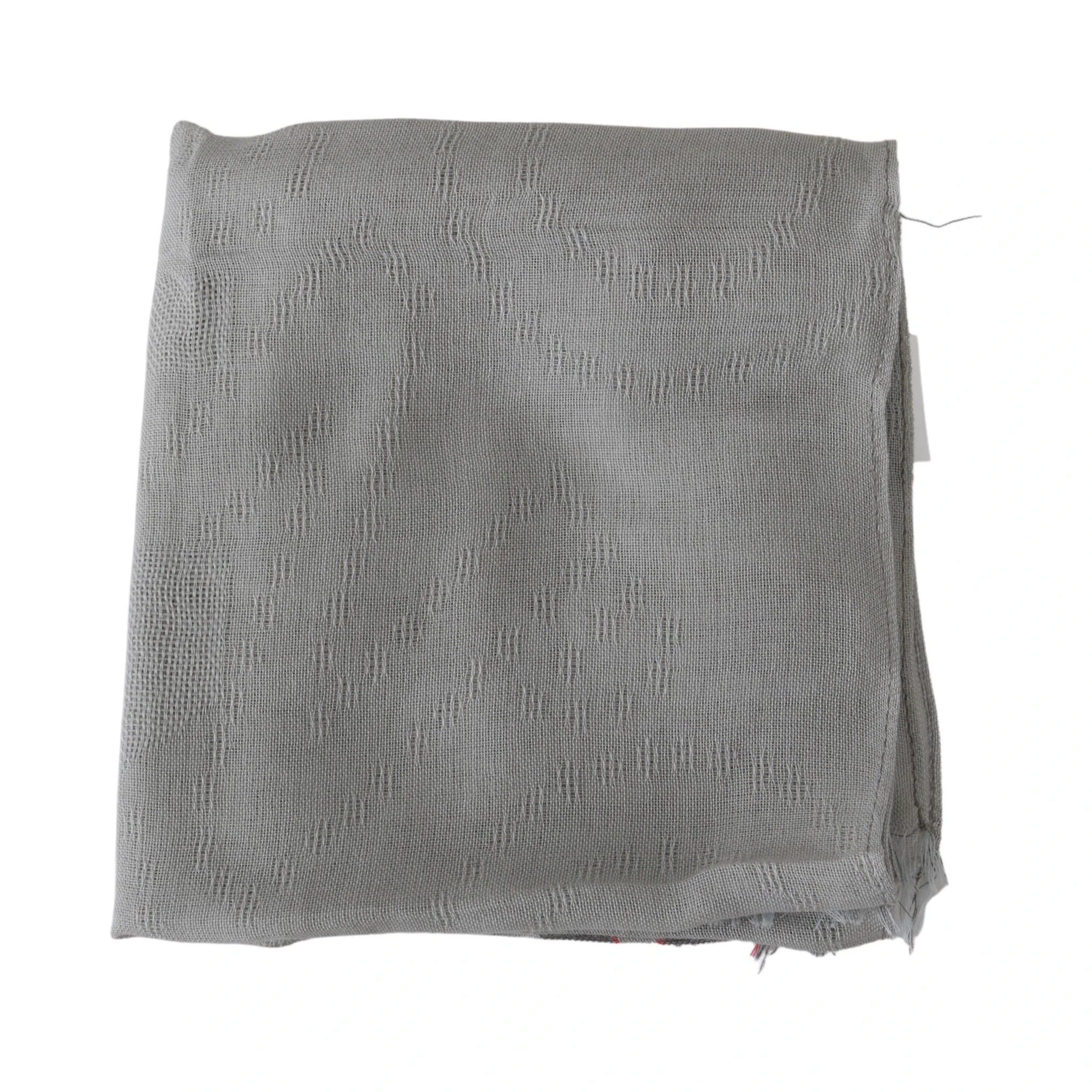 Gray Fringe Neck Wrap Cotton Scarf