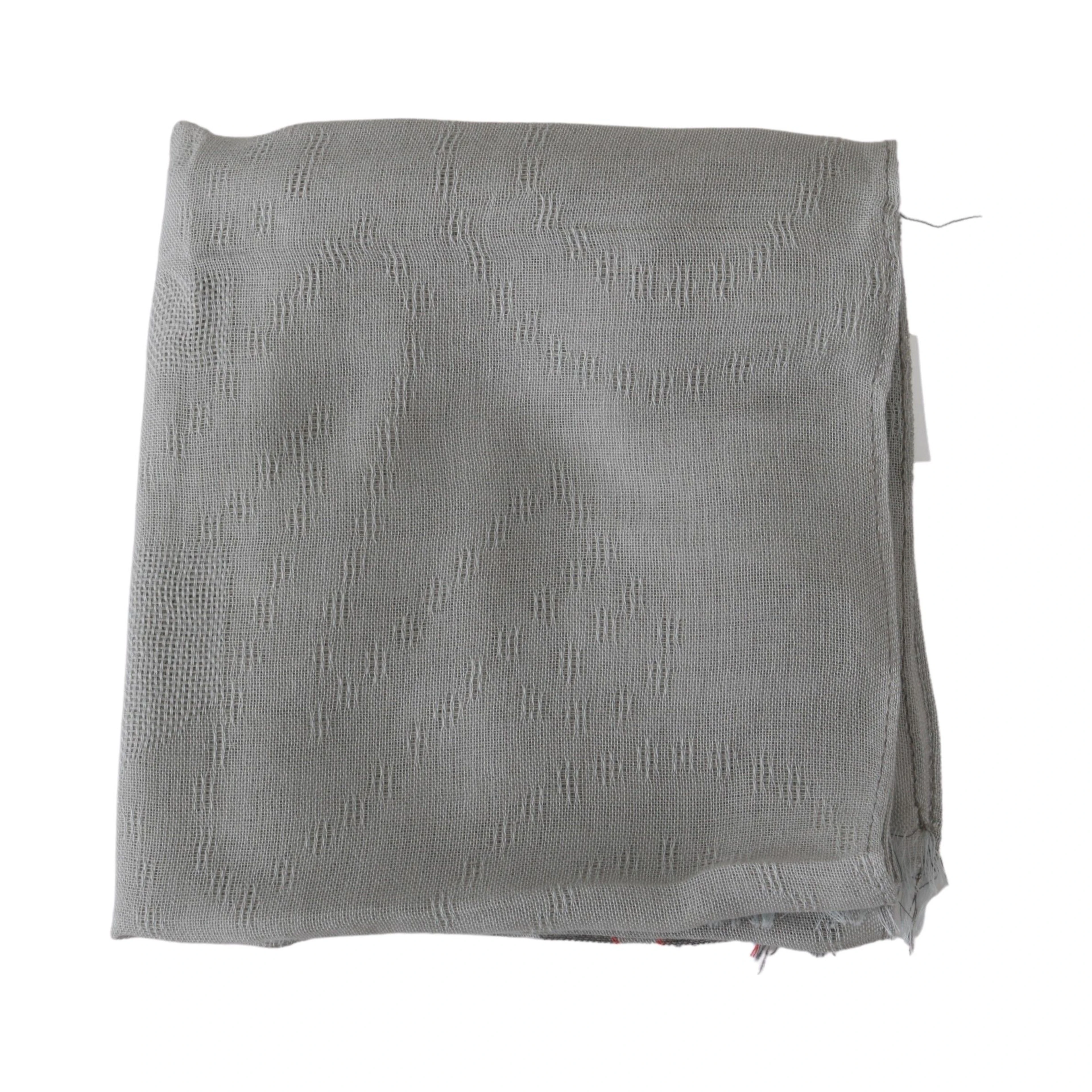 Gray Fringe Neck Wrap Cotton Scarf