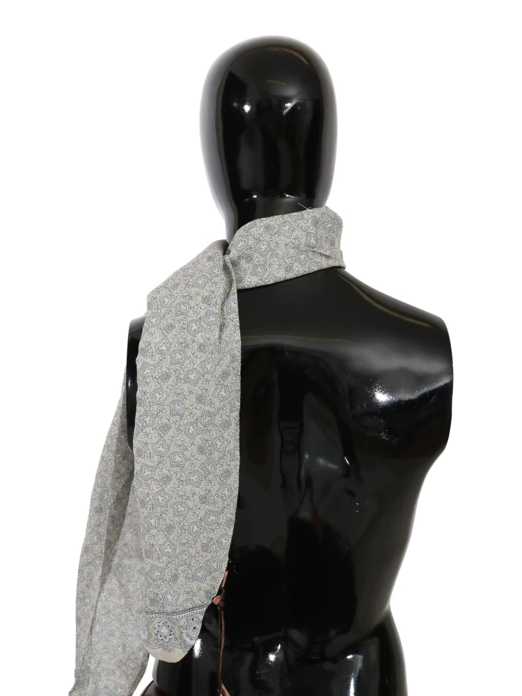 Cotton Beige Blue Fantasy Print Scarf alternative