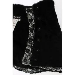 Silver Sequined Floral Weasel Fur Shoulder Scarf Wrap