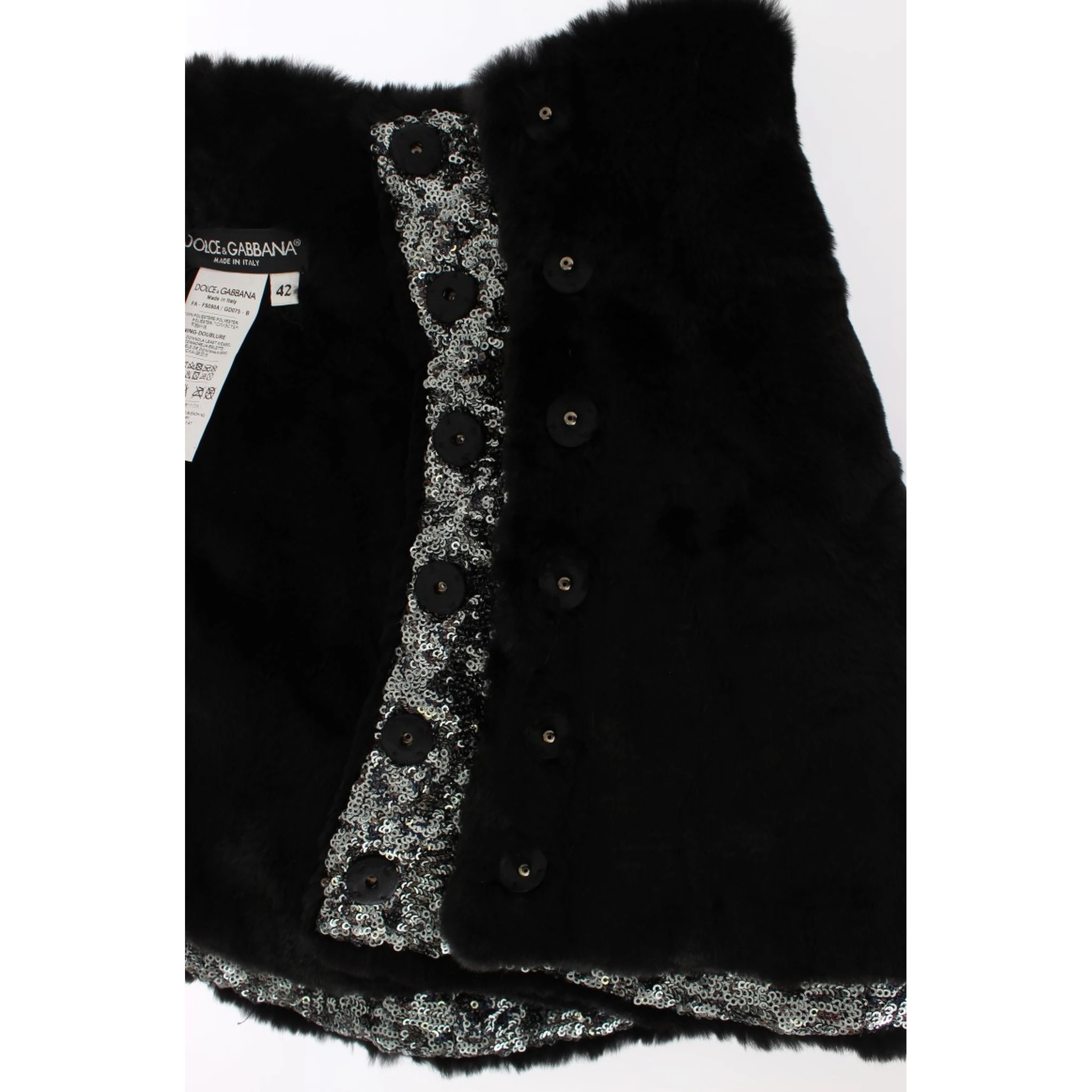 Silver Sequined Floral Weasel Fur Shoulder Scarf Wrap