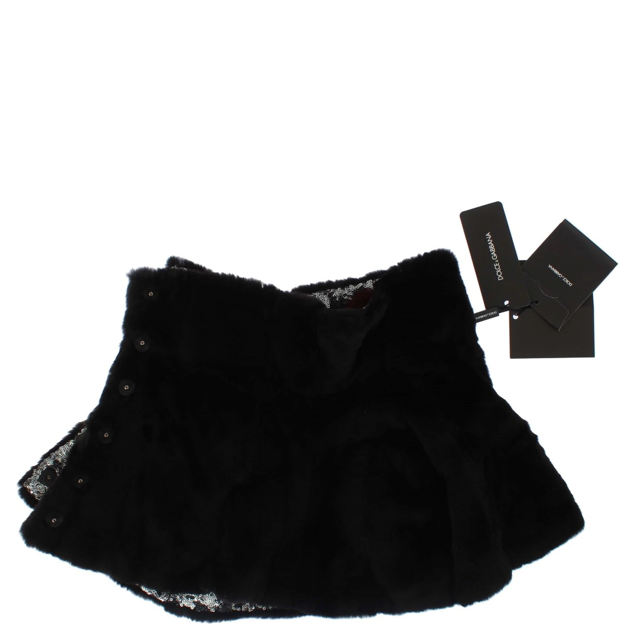 Silver Sequined Floral Weasel Fur Shoulder Scarf Wrap