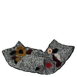 Silver Sequined Floral Weasel Fur Shoulder Scarf Wrap