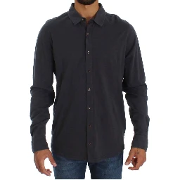 Gray Cotton Button Down Casual Shirt